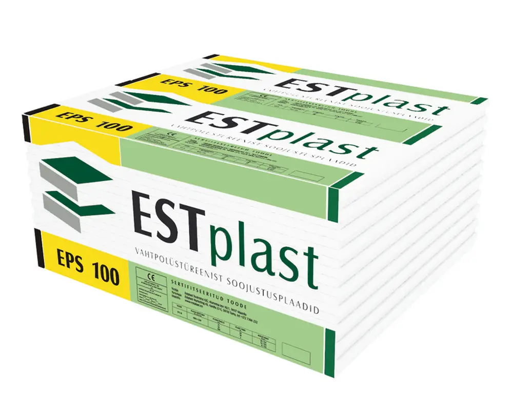 Vahtplast EPS 100 pakendatud originaalpakendis. Valgel taustal.